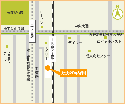 JR森ノ宮駅近辺地図
